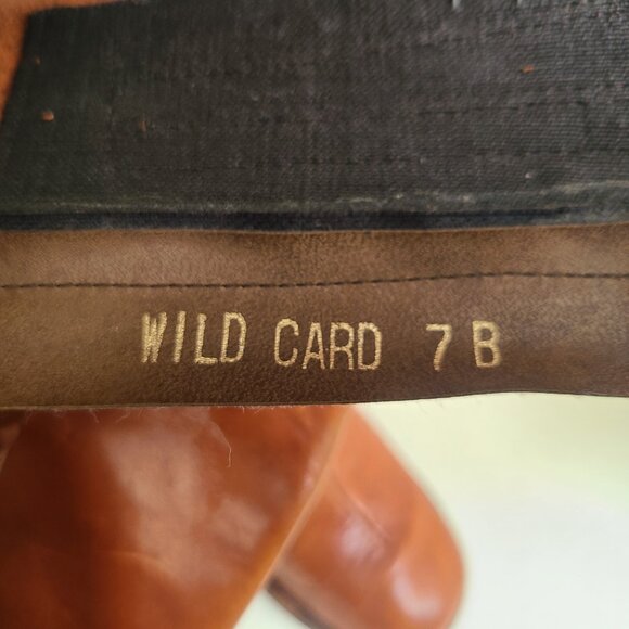 Vtg 70's Braided Brown Caramel Leather Campus Boots (7 B) Wild Card Brazil Read - Picture 7 of 16